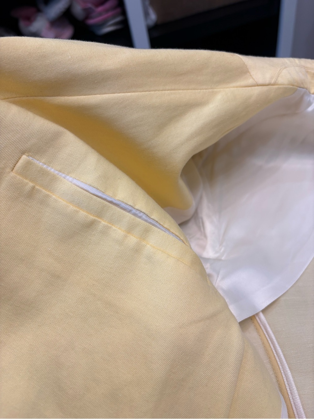 Banana Republic Oversized Pale Yellow Linen Blend Blazer - Picture 8 of 12